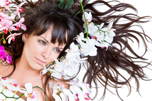 Hair with flowers